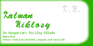 kalman miklosy business card