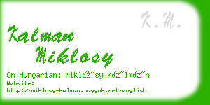kalman miklosy business card